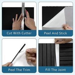 Acoustic Wood Wall Panels 3D Sound Absorption Peel & Stick Home Theater Decor US