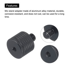 4 x Mic Stand Adapter M4 Female to 1/4 Male Camera Screw Adapter Black