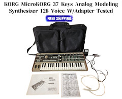 KORG MicroKORG 37 Keys Analog Modeling Synthesizer 128 Voice W/Adapter Tested