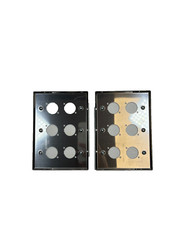 (2) Two Triple Gang Blank Wall Plate Six XLR Male / Female „D“ Stainless Steel