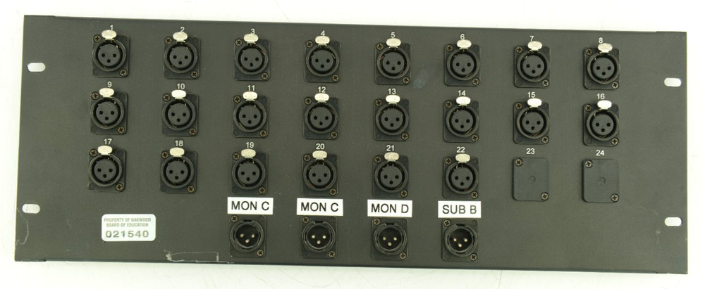 22 Channel XLR Input Mixer Mix Down Rack Face For Parts – Not Wired