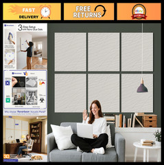 6 Pack Minimalist Acoustic Panels 23.6×23.6 Inch Sound Absorbing Wall Decor for