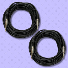 Ignite 2x 1/4″ to 1/4″ 25 Ft 12 Gauge AWG Wire DJ/ Pro Audio Speaker Cable, Pair