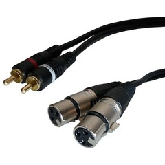 6ft – Dual XLR Female to 2-RCA Male Stereo Plug Shielded Audio Patch Cable Cord