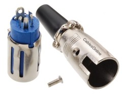 XLR 4-Pin Female Solder Type Silver Metal Connector, CN-A44T
