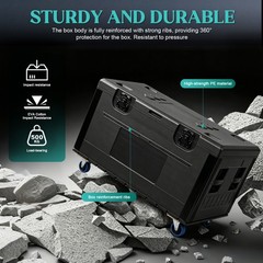 1-4X Cable Trunk Road Case with Wheels & Divider Stackable Road Case 44″x22″x25″
