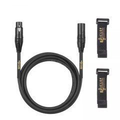 Clef AudioXLR Male to XLR Female, Black Zinc Alloy Shell/PVC Jacket – 12FT-1PK