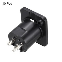 10Pcs 3Pin XLR Male Jack Panel Mount Connector Audio Speaker Twist Lock YL3064