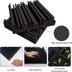 Acoustic Foam Panels 12×12 Inches Thick Sound Absorbing Tiles Pack of 52 Studio