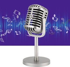 Classic Retro Style Microphone Prop, Fake Vintage Microphone Prop Model