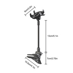 Guitar Bass Phone Holder Clip Stand 360°Rotating Mount for Musicians Live Stream