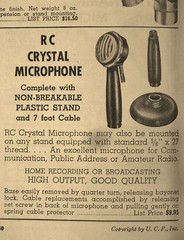 Vintage 1940’s American RC crystal microphone harp mic w cable display Astatic