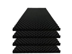 4 Pack Egg Crate Foam Sound Proof Foam Panels for Walls,48“X24“X2“ 4P Black