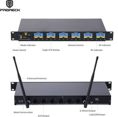 PRORECK MX66 6-Channel UHF Wireless Microphone System with 6 Hand-held