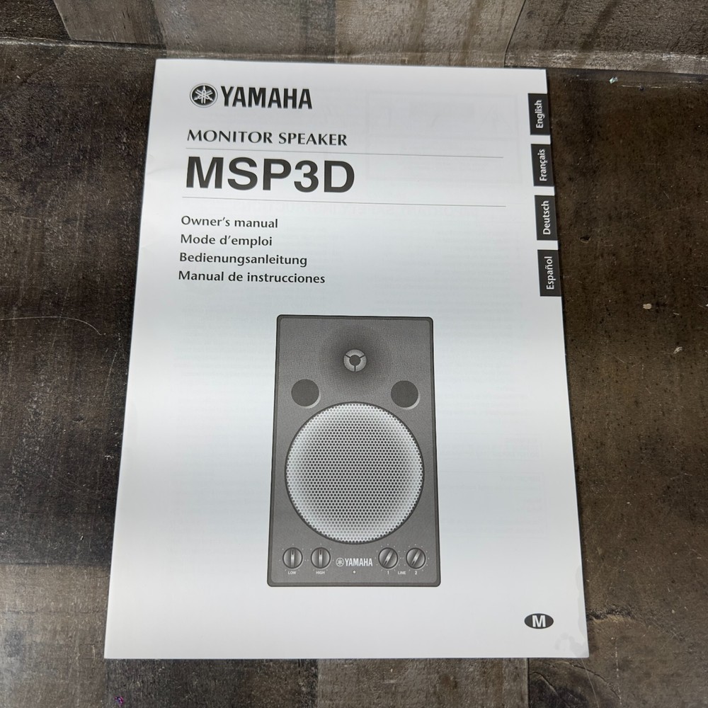 Yamaha MSP3D Studio Monitor 30w Speaker Owners Manual Instructions