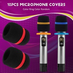10 Pcs Handheld Stage Microphone Windscreen Foam Mic Cover Karaoke Black N9J8