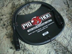 PIG HOG TOUR GRADE 8MM XLR BLACK MICROPHONE CABLE 3FT PART NUMBER PHM3