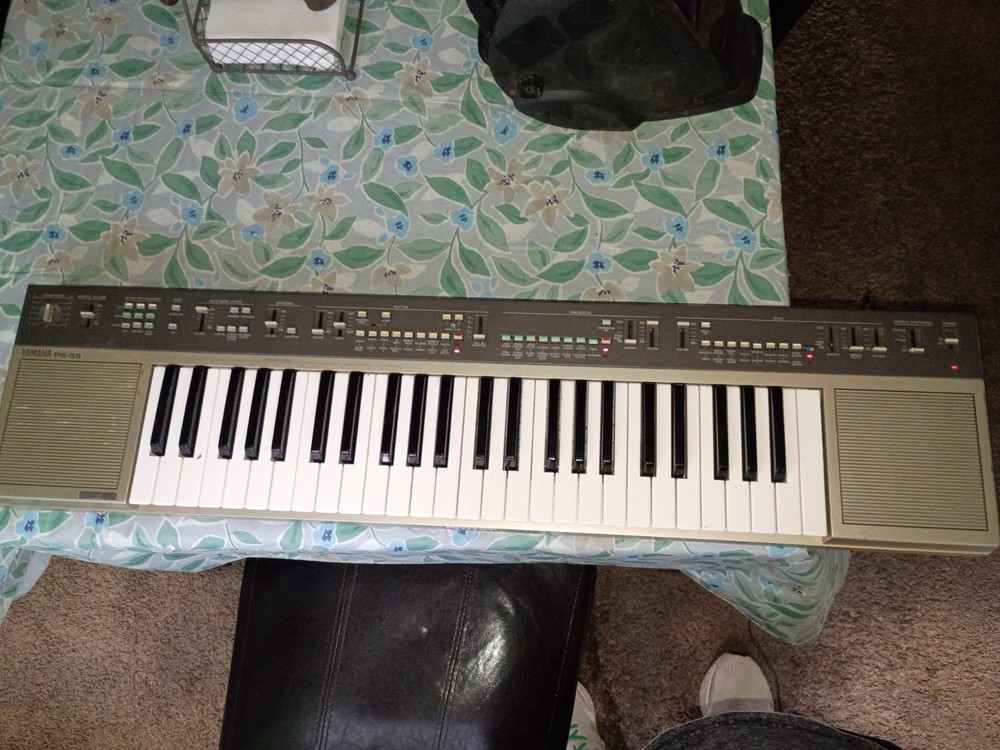 Vtg 1983 Yamaha PS-55 Synth Keyboard w/ Power Supply Works Tested