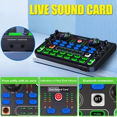 Sound Mixer Microphone Voice Changer For Broadcast Live Streaming Effect PC KTV