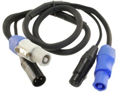 16AWG Stage Lighting Fixture PowerCon and DMX 3-Pin Combo Link Cable