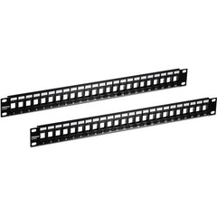TRENDnet 24~Port Blank Keystone Patch Panel, 19in Rackmount, Black