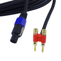 2speaker cable dual banana plug to locking connector compatible with speakon 3ft