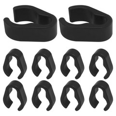 Marvexi 10Pcs Microphone Cable Clip, Durable Plastic Mic Clamps 20mm, Black