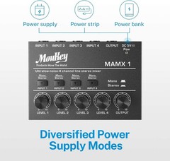 DC 5V Powered Mini Mixer – 4-Channel Low Noise Mixer for Guitars & Keyboards