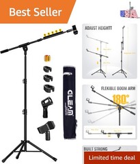 Microphone Stand for Light Microphone less than 1 LB – Tripod Boom Arm Mic St…