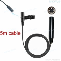 XLR 3-Pin Clip-On Lapel Lavalier Microphone 195″ 5m Cable Phantom Power Mic