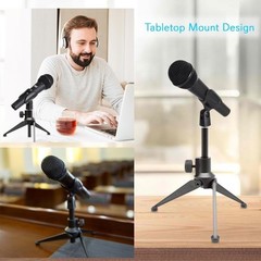 Pyle Desktop Microphone Stand – Heavy Duty Die-Cast Metal Tripod