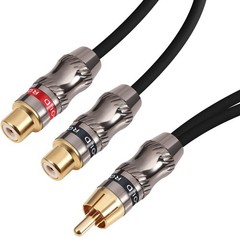 Devinal RCA Splitter, 1 Male to 2 Female Cable Adapter, Stereo Audio M-2F