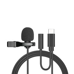 3.5Mm Wired Microfon Mini Microphone Condenser USB Type C Lavalier Clip Professi