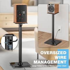 Upgraded 45° Swivel Speaker Stands Pair for Surround Sound, 28 Inch Black
