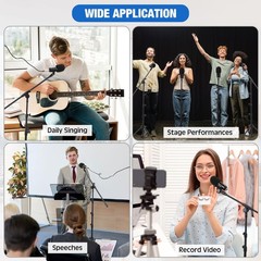 4 Pcs 4 Pcs Tripod Microphone Stand Boom Arm Floor Mic Stand with Carrying Ba…