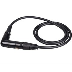 3ft Right Angle XLR Cable – 90° Male to Female, Balanced Microphone/DMX Cable