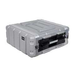 Stackable 4U Rack Case, Strong Molded with Heavy Duty Hardware, Standard 19.25”