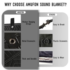 2PCS Large Sound Dampening Blanket,96″ x 80″ Sound Absorbing Studio