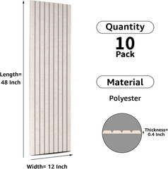 10 Pack Self-Adhesive Acoustic Panels for Soundproofing – 48″x12