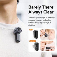 Ulanzi A100 Wireless Microphone Lavalier MIC for iPhone 16 15 Pro Max Camera