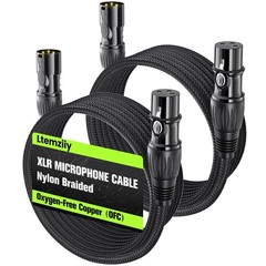 Ltemziiy XLR Cable 25ft 2 Pack, Male to Female XLR Microphone Cable, Gold-Plated