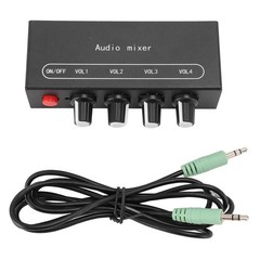 Stereo Line Sound Mixer 3.5mm Input Output Port DC5-12V Sound Mixer For Speaker