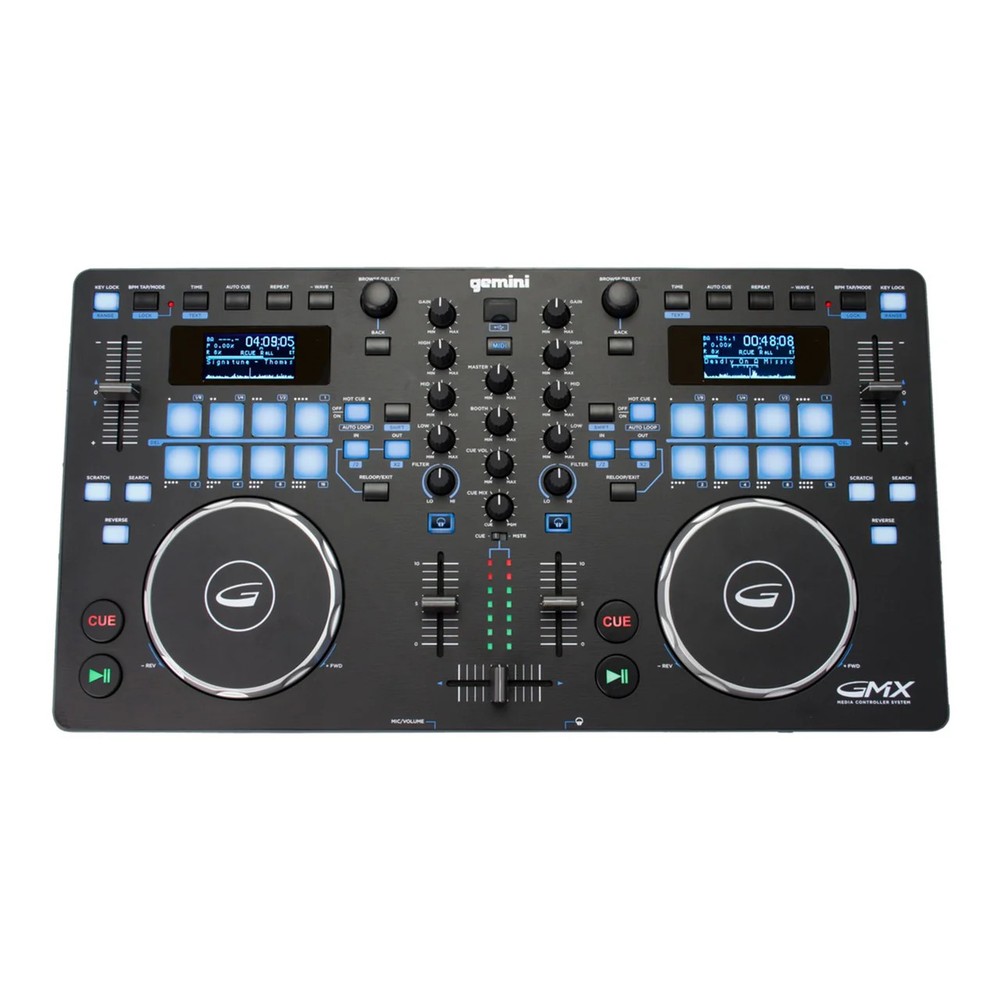 Gemini Sound GMX DJ Controller & Media Player – Compact USB/MIDI w/ VirtualDJ LE