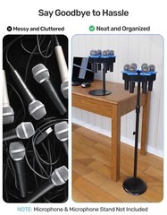 Multi Microphone Holder for Mic Stand – 2025 Upgrade Circular Tray with Foam …