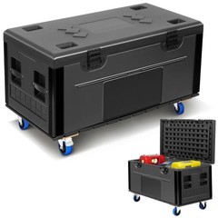 Cable Trunk Road Case Flight Case w/Wheels,Stackable Heavy Duty ATA Rolling Case