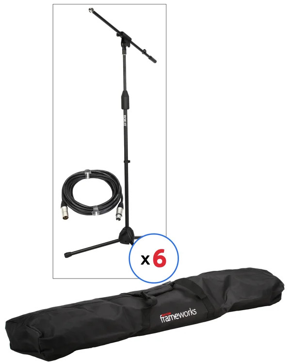 Gator Frameworks Rok-It Series Tripod Microphone Stand with Fixed Boom and XLR