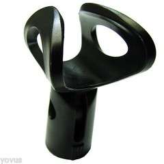 Black Flexible rubber adjustable mic holder clip for microphone stand NEW
