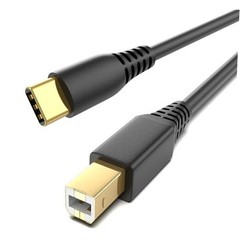 ULIFTUS USB-B to USB-C Printer Cable, 6.6FT Gold-Plated USB 6.6 Feet 1 Black