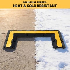 YesSources U-Turn Corner 1-Channel Cable Protector Ramp Heavy Duty Rubber Cord