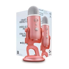 Blue Microphones Yeti Aurora USB Mic Pink Dawn Bundle Boom Arm Shock